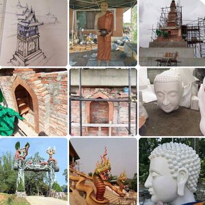 ก่อสร้างองค์พระใหญ่ โทร 061-1476494 ซ่อมแซมวัด หลังคาพระอุโบสถ ประตูโขง หอระฆัง เมรุเผาศพ ศาลาการเปรียญ