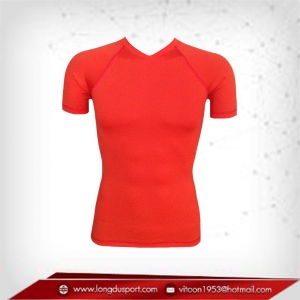 เสื้อรัดกล้ามเนื้อ แขนสั้นคอวี