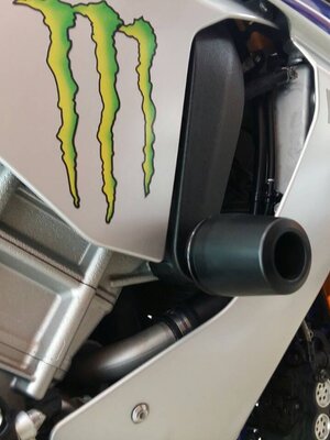 กันล้มข้าง R1 2015-2020 R1M MT10 Mothracing กันล้มผลิตจากอลูมิเนียมนำเข้า เกรด6061T651 และPOM ติดตั้งง่าย (65) สีดำ