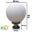 โคมไฟหัวเสา โซล่าเซลล์ ทรงกลม 35 cm. (เเสงขาว+เหลืองวอมไวท์)