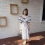 Dress แขนระบายคอV