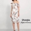 Dress ลูกไม้แขนกุดระบายรอบอก