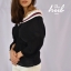 เสื้อคอวีแต่งแถบจั๊มเอว