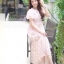 Set เสื้อตัวสั้น รอบคอจับจีบสม็อค