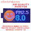 Outdoor 32x64cm เครื่องวัดค่าฝุ่นละออง PM2.5 PM10 AIR QUALITY MONITOR แบบติดผนัง มีอีโมจิแสดงรูป สภาพอากาศ และเวลา พร้อมตัวเลขเปลี่ยนสีได้