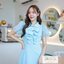 เดรสกระโปรง แต่งระบายช่วงอก ความยาวคลุมเข่า สวยมากใส่สบายใส่ทำงาน ความสวยเป๊ะจัดเลย ใส่เที่ยว