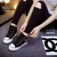 ผ้าใบเสริมส้น 2" งานเกาหลีแท้ พื้นยาง วัสดุผ้าใบ