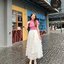 Set เสื้อคอปีนแขนสั้นยืดเด้งๆ สีชมพู มาพร้อมประโปรงมุ่งระบายชั้นๆๆ เอวสม็อค สวมใส่สบาย มีซับใน งานสวยผ้าดีมาก เหมาะกับใส่เที่ยวถ่ายรูปคาเฟ่ชิวๆ หรือ ทะเล