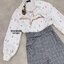 Set 2 ชิ้น เสื้อเชิ้ตแขนยาวปลายแขนมีกระดุม ตัวเสื้อพิมพ์ลายนก มาพร้อมกับกางเกงขายาวเป็นผ้าทอลายตาราง ทรงสวยเป๊ะ