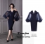Dress แขนยาวอกV เนื้อผ้าดีสีพื้น