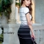 เดรสเข้ารูปตัดต่อสี เนื้อผ้านิต(Knitt)สั่งทออย่างดี ทั้งเซ็กซี่และหรูหราให้สาวๆได้อวดส่วนโค้งเว้าสุดสวย ใส่ไปนั่งทำงานเก๋ๆก็สวยไม่เบา