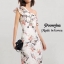 Dress ลูกไม้แขนกุดระบายรอบอก