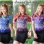 👚พร้อมส่ง : [ S-M-L-XL-2XL-3XL ] :: เสื้อผ้าฝ้ายพิมพ์ลายไทยมัดหมี่ กระดุมมุกข้าง เอวระบาย จะใส่แมทกับกระโปรงหรือกางเกง ก็ดูสวย