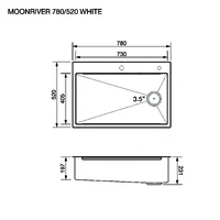 EVE อ่างล้างจาน หินอ่อนสังเคราะห์ รุ่น MOONRIVER 780/520 WHITE