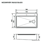 EVE อ่างล้างจาน หินอ่อนสังเคราะห์ รุ่น MOONRIVER 780/520 BLACK EVE อ่างล้างจาน หินอ่อนสังเคราะห์ รุ่น MOONRIVER 780/520 BLACK