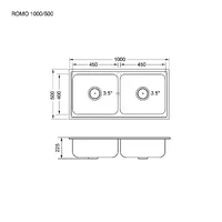 EVE อ่างล้างจาน รุ่น ROMO 1000/500 EVE อ่างล้างจาน รุ่น ROMO 1000/500