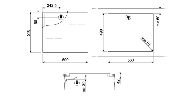 SMEG เตาไฟฟ้า รุ่น SE263TD1 image 2 SMEG เตาไฟฟ้า รุ่น SE263TD1 image 2