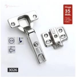 บานพับถ้วย 35 มม. รุ่น 3026 ระบบ Soft Close *3026001 แบบทับขอบ บานพับถ้วย 35 มม. รุ่น 3026 ระบบ Soft Close *3026001 แบบทับขอบ