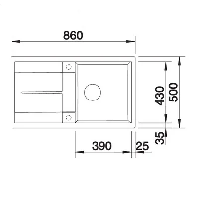 HAFELE อ่างล้างจาน รุ่น BLANCO METRA 5 S รหัส 495.39.081 image 2 HAFELE อ่างล้างจาน รุ่น BLANCO METRA 5 S รหัส 495.39.081 image 2