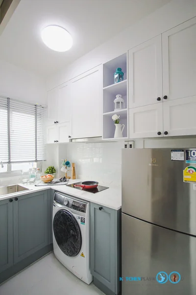  ชุดครัวบิ้วอิน Mini Kitchen : ชุดครัวทูโทนในพื้นที่จำกัด 2.52 x 2.30 mm.    image 2