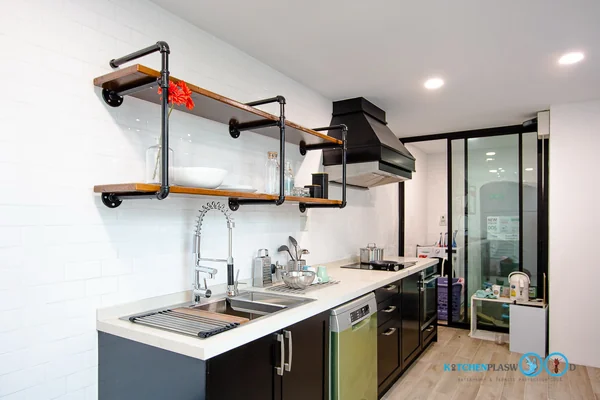 ชุดครัวบิ้วอิน Industrial Loft โทนสีดำด้าน 2.50 x 1.44 mm. (ครัวใน) image 2 ชุดครัวบิ้วอิน Industrial Loft โทนสีดำด้าน 2.50 x 1.44 mm. (ครัวใน) image 2