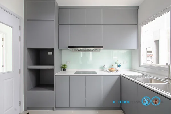 ชุดครัวบิ้วอิน โมเดิร์นหน้าบานเรียบ สีพ่นเทาด้าน สุดแข็งแกร่ง 4.04 x 3.20 mm. image 2 ชุดครัวบิ้วอิน โมเดิร์นหน้าบานเรียบ สีพ่นเทาด้าน สุดแข็งแกร่ง 4.04 x 3.20 mm. image 2