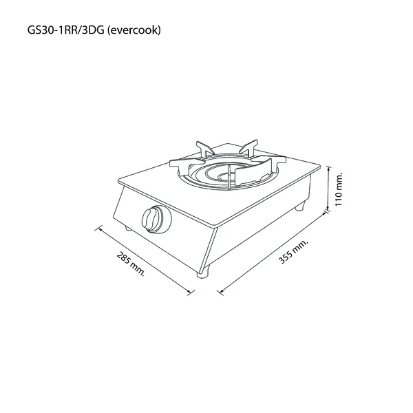 EVE เตาแก๊สตั้งโต๊ะ รุ่น GS30-1RR/3DG (evercook) image 2 EVE เตาแก๊สตั้งโต๊ะ รุ่น GS30-1RR/3DG (evercook) image 2