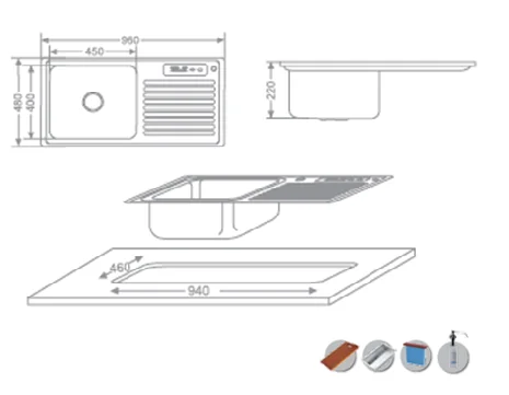  TECNOGAS อ่างล้างจาน รุ่น TNP 11096 LS    image 2