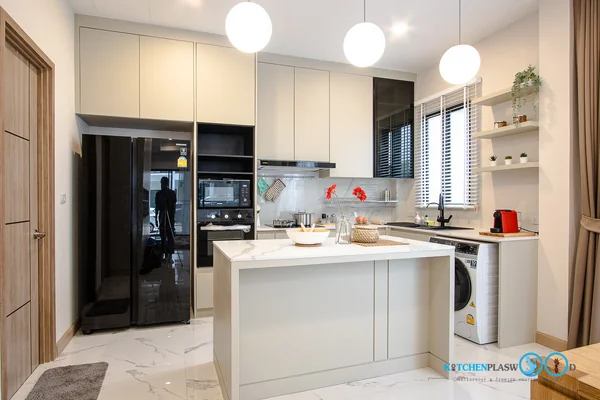 ชุดครัวบิ้วอิน สไตล์โมเดิร์น สวย หรู รูปแบบ L Shape + Island Counter 3.74 x 3.34 mm. ชุดครัวบิ้วอิน สไตล์โมเดิร์น สวย หรู รูปแบบ L Shape + Island Counter 3.74 x 3.34 mm.