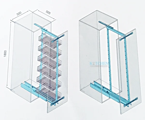  MODERNFORM ชุดอุปกรณ์จัดเก็บสำหรับตู้สูงแบบหน้าบานดึง (รางดึงออกตลอด) รุ่น PK 0001 F/C (ราคายังไม่รวมส่ง)    image 2
