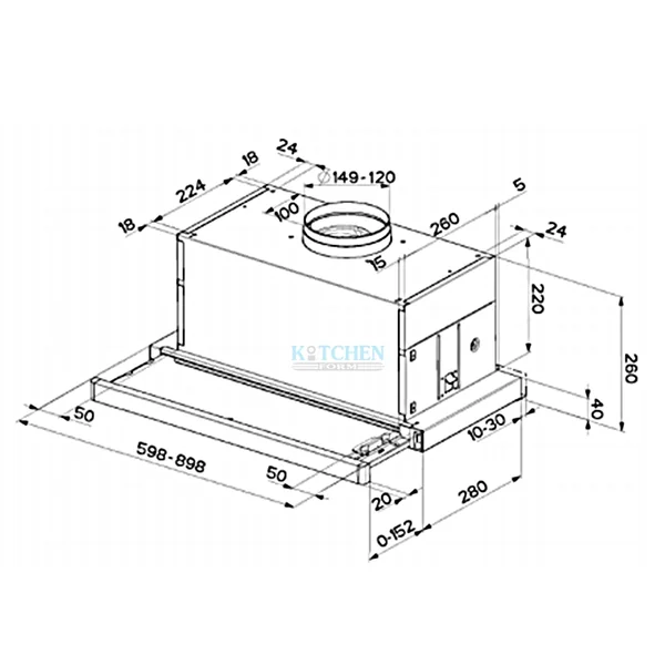 MEX เครื่องดูดควันสลิมไลน์ แบบเลื่อน ขนาด 60 ซม. รุ่น SL608GM/X60 image 2 MEX เครื่องดูดควันสลิมไลน์ แบบเลื่อน ขนาด 60 ซม. รุ่น SL608GM/X60 image 2