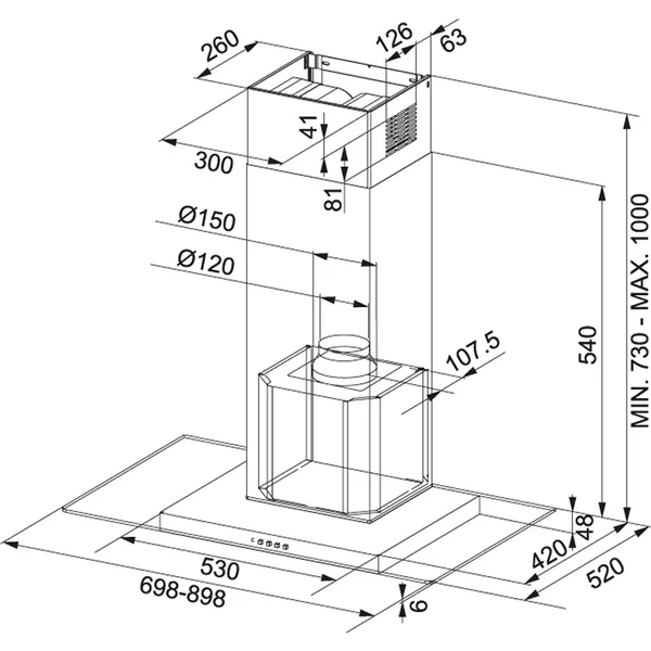  FRANKE เครื่องดูดควัน รุ่น FGL 9115 XS    image 2
