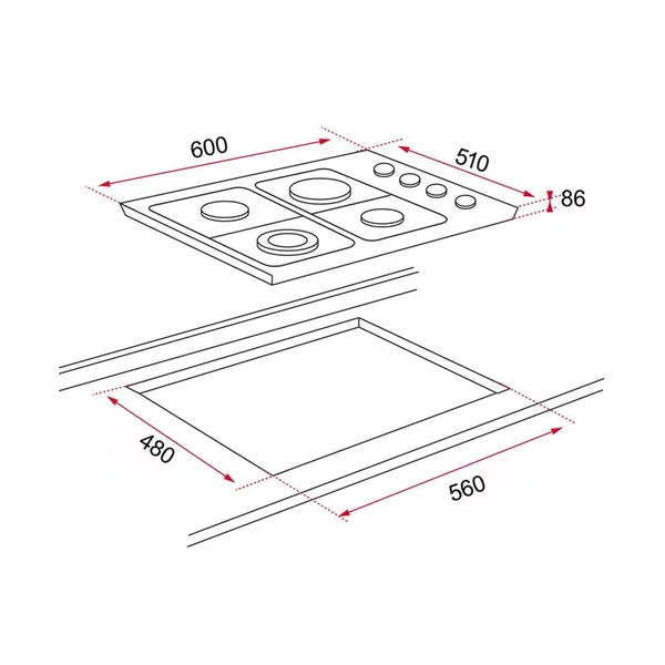 TEKA เตาประกอบอาหารแบบฝัง สแตนเลส รุ่น GSX 6420 SS image 6 TEKA เตาประกอบอาหารแบบฝัง สแตนเลส รุ่น GSX 6420 SS image 6
