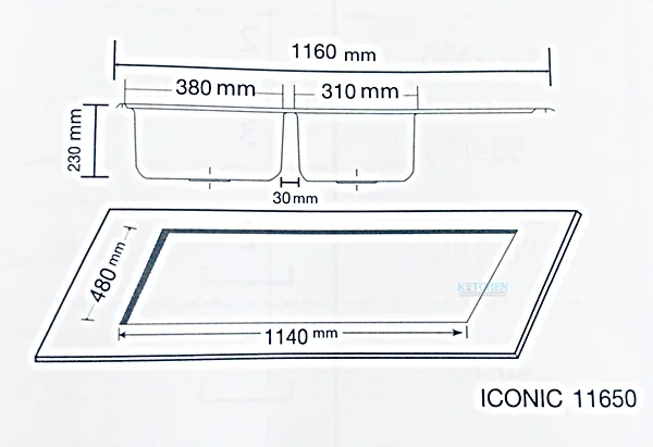 AXIA อ่างล้างจาน รุ่น ICONIC 11650 image 2 AXIA อ่างล้างจาน รุ่น ICONIC 11650 image 2