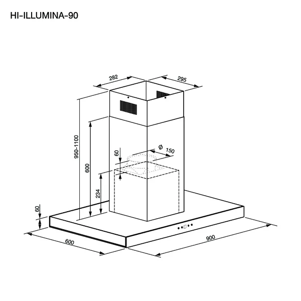 EVE เครื่องดูดควันกลางห้อง รุ่น HI-iLLUMINA-90 image 2 EVE เครื่องดูดควันกลางห้อง รุ่น HI-iLLUMINA-90 image 2