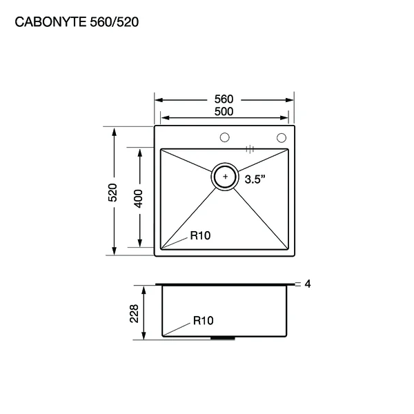 EVE อ่างล้างจาน รุ่น CARBONYTE 560/520 image 2 EVE อ่างล้างจาน รุ่น CARBONYTE 560/520 image 2