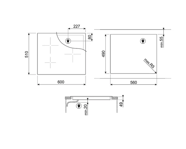 SMEG เตาแม่เหล็กไฟฟ้า รุ่น SI1M7643B image 2 SMEG เตาแม่เหล็กไฟฟ้า รุ่น SI1M7643B image 2
