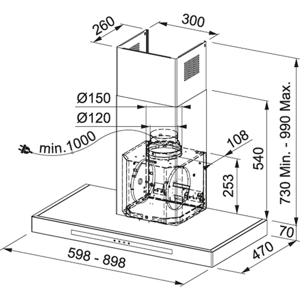 FRANKE เครื่องดูดควัน รุ่น FSMT 905 XS image 2 FRANKE เครื่องดูดควัน รุ่น FSMT 905 XS image 2