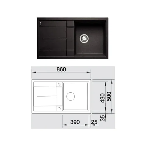 HAFELE อ่างล้างจาน รุ่น BLANCO METRA 5 S รหัส 495.39.078 image 2 HAFELE อ่างล้างจาน รุ่น BLANCO METRA 5 S รหัส 495.39.078 image 2