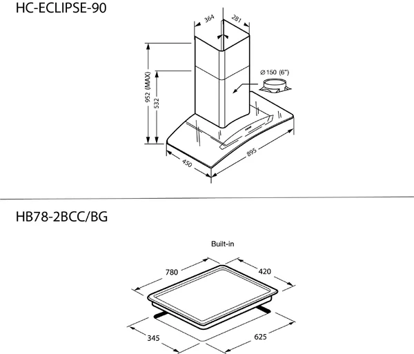 EVE ชุดเซ็ท เครื่่องดูดควัน รุ่น HC-ECLIPSE-90 + เตาแก๊ส รุ่น HB78-2BCC/BG image 2 EVE ชุดเซ็ท เครื่่องดูดควัน รุ่น HC-ECLIPSE-90 + เตาแก๊ส รุ่น HB78-2BCC/BG image 2