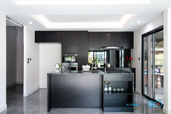 ชุดครัวบิ้วอิน All Black Kitchen 1.80 x 2.86 mm. ชุดครัวบิ้วอิน All Black Kitchen 1.80 x 2.86 mm.