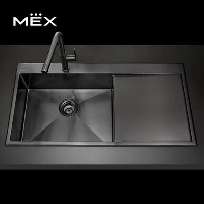 MEX อ่างล้างจาน หลุมซ้ายที่พักขวา รุ่น SCD1001GM image 3 MEX อ่างล้างจาน หลุมซ้ายที่พักขวา รุ่น SCD1001GM image 3
