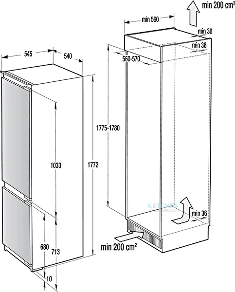 GORENJE ตู้เย็นบิ้วอิน รุ่น NRKI2181A1 image 3 GORENJE ตู้เย็นบิ้วอิน รุ่น NRKI2181A1 image 3