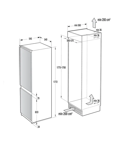  GORENJE ตู้เย็นบิ้วอิน รุ่น NRKI4181E3    image 2