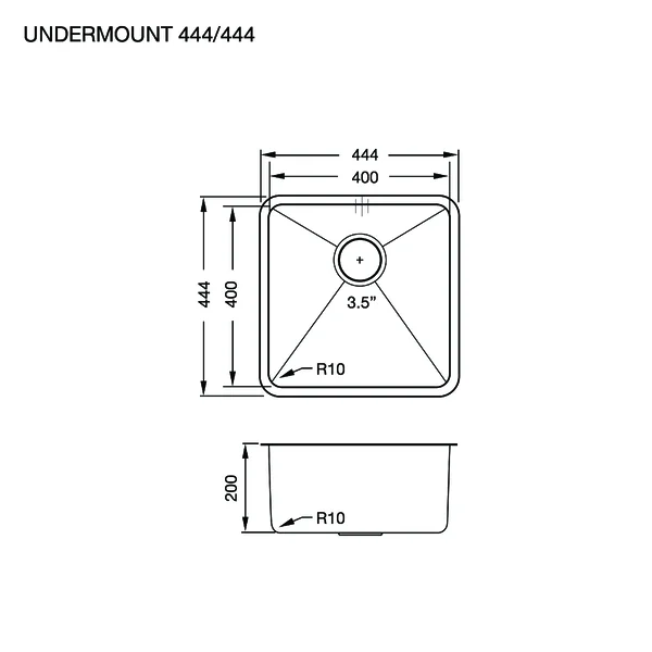 EVE อ่างล้างจาน รุ่น UNDERMOUNT 444/444 image 2 EVE อ่างล้างจาน รุ่น UNDERMOUNT 444/444 image 2