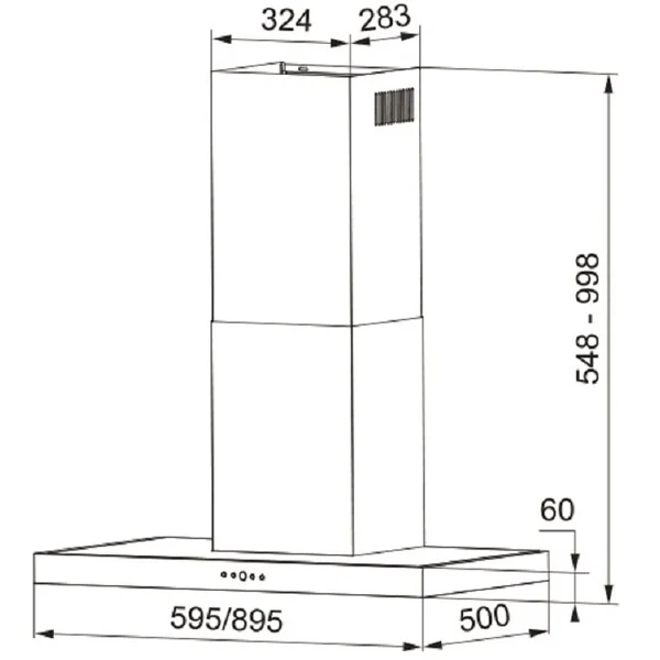 FRANKE เครื่องดูดควันกระโจม รุ่น ARNO 90 XS/BK image 2 FRANKE เครื่องดูดควันกระโจม รุ่น ARNO 90 XS/BK image 2