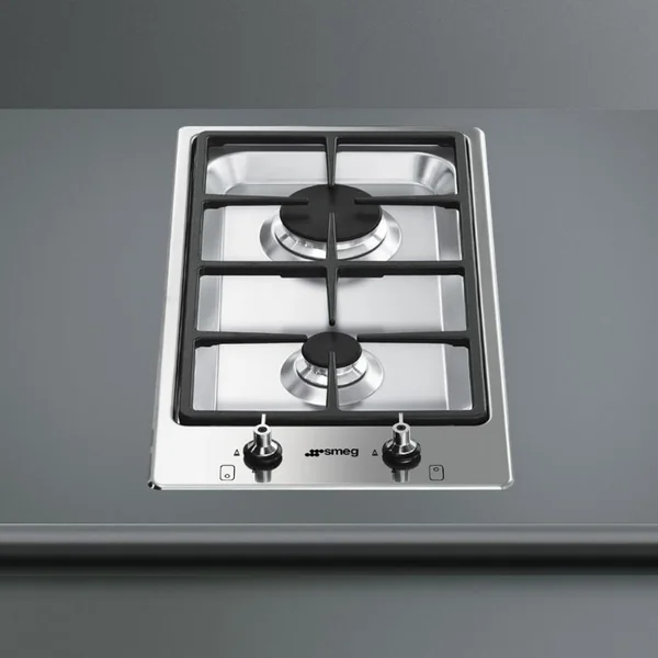 SMEG เตาแก๊ส 2 หัว สเตนเลส กว้าง 310 มม. รุ่น PGF32G image 2 SMEG เตาแก๊ส 2 หัว สเตนเลส กว้าง 310 มม. รุ่น PGF32G image 2