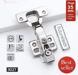 FUTURETECH บานพับถ้วย 35 มม. ระบบ Soft Close ฐาน 4 รู แบบในขอบ รุ่น 3027 รหัส 3027003