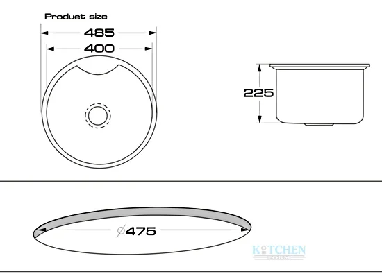 TECNOGAS อ่างล้างจาน รุ่น EGO Round Full Black image 2 TECNOGAS อ่างล้างจาน รุ่น EGO Round Full Black image 2
