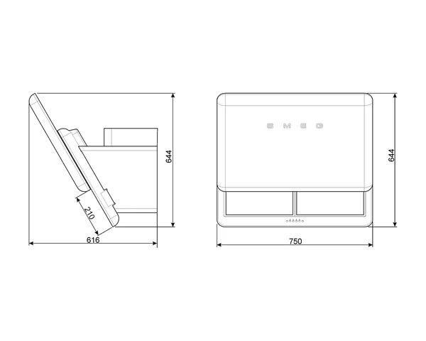 SMEG เครื่องดูดควันติดผนังดีไซน์ Reto Series รุ่น KFAB75BL image 2 SMEG เครื่องดูดควันติดผนังดีไซน์ Reto Series รุ่น KFAB75BL image 2